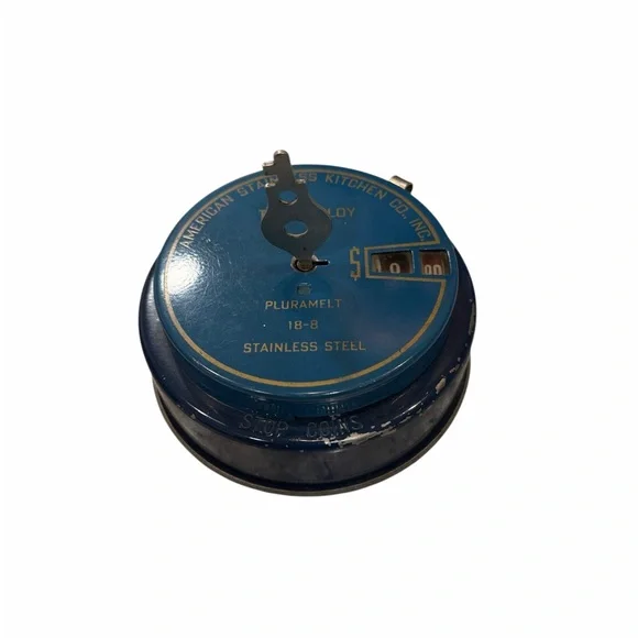 Vintage American Stainless Kitchen Co. Promotional Add-O-Bank with Key - Picture 7 of 7